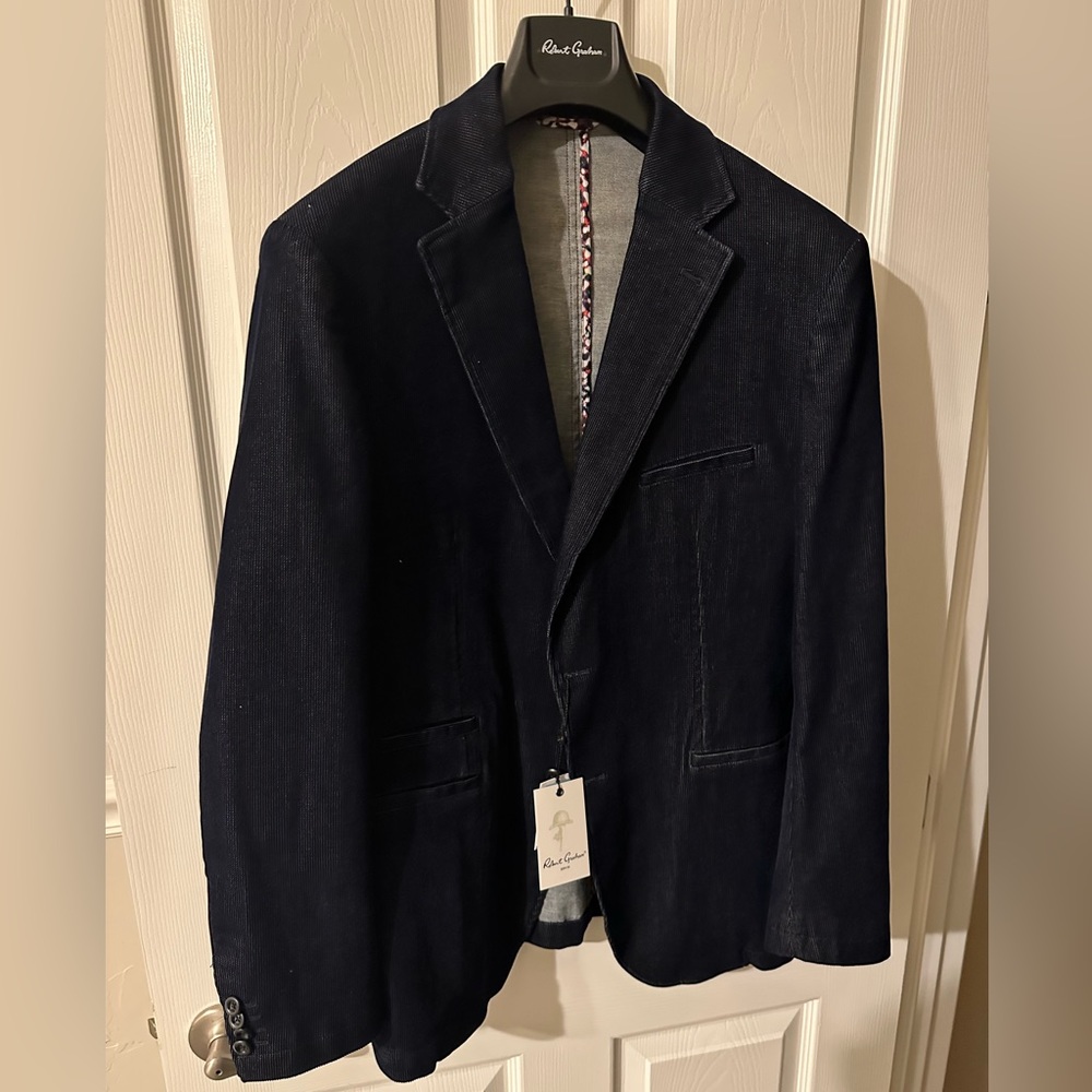 Men’s Navy Blue Robert Graham Suit Jacket